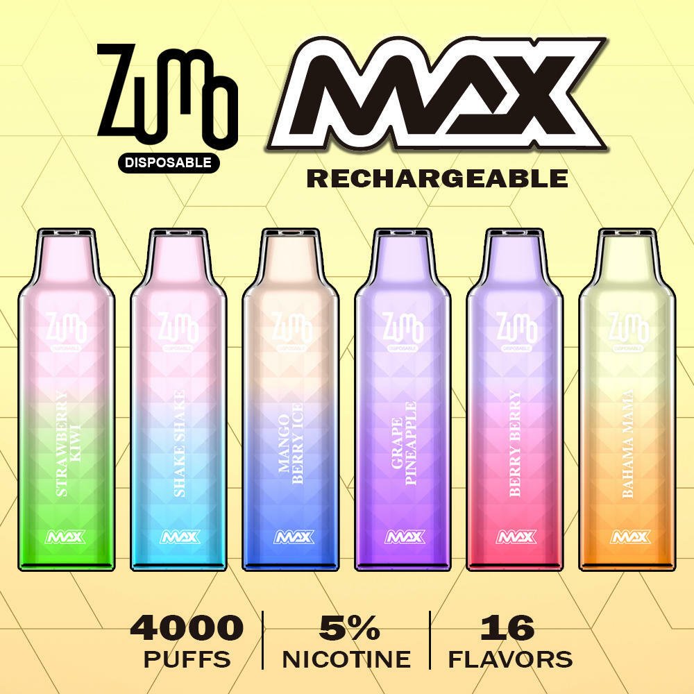 ZUMO MAX 4000 PUFFS 12ML RECHARGEABLE DISPOSABLE 5% NIC