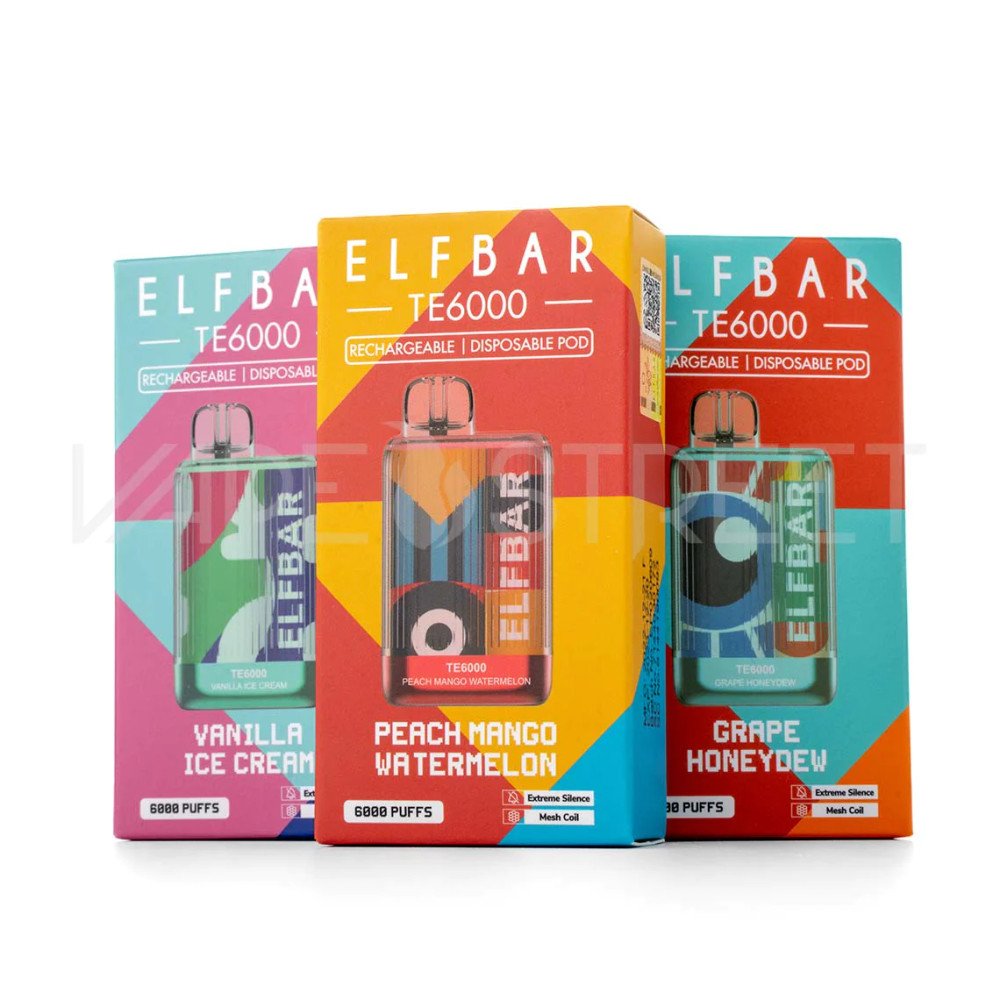 ELFBAR TE6000 5% RECHARGEABLE DISPOSABLE 6000 PUFFS 15ML