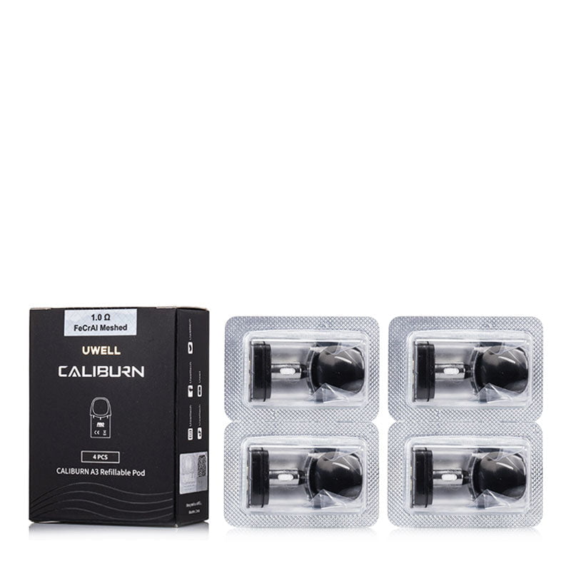 UWELL CALIBURN A3S 2ML REFILLABLE REPLACEMENT PODS - PACK OF 4