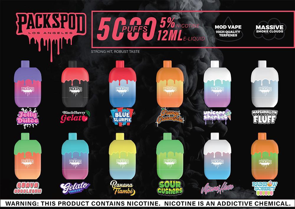 PACKSPOD - LIMITED EDITION 5% NIC 12ML 5000 PUFFS DISPOSABLE