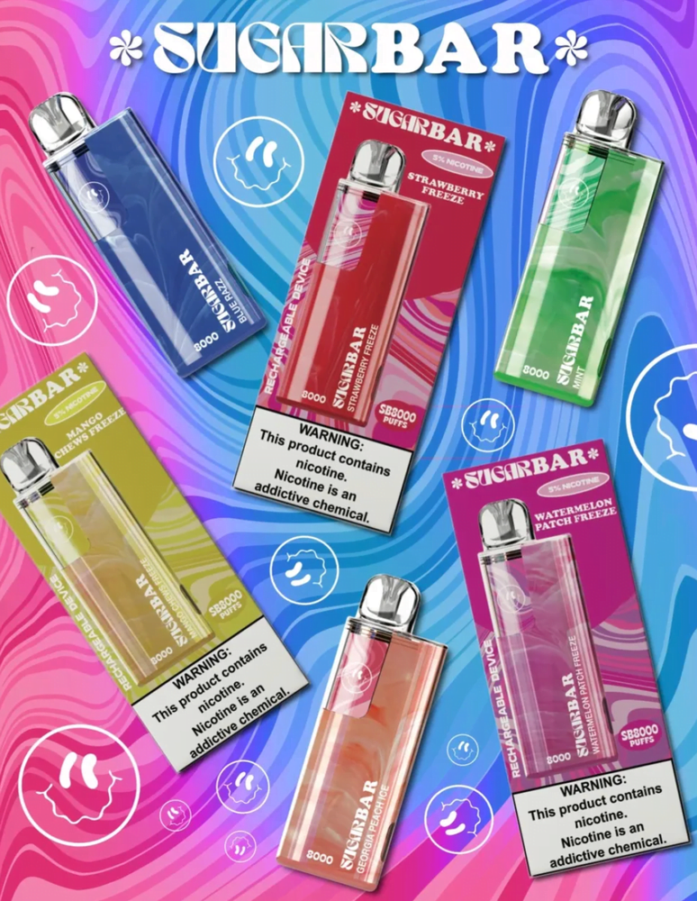 SUGARBAR SB8000 5% NIC 19ML RECHARGEABLE DISPOSABLE 8000 PUFFS
