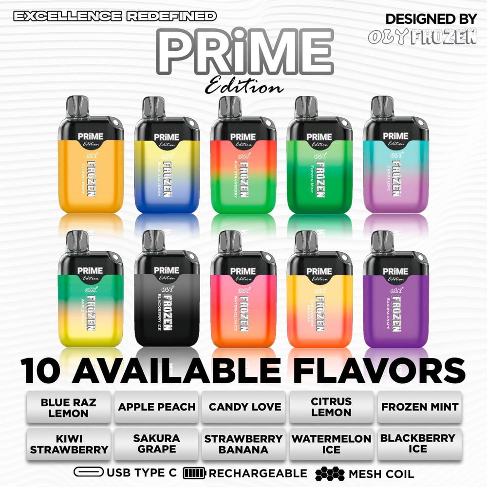OLY FROZEN PRIME EDITION 5% RECHARGEABLE DISPOSABLE 13ML 6500 PUFFS