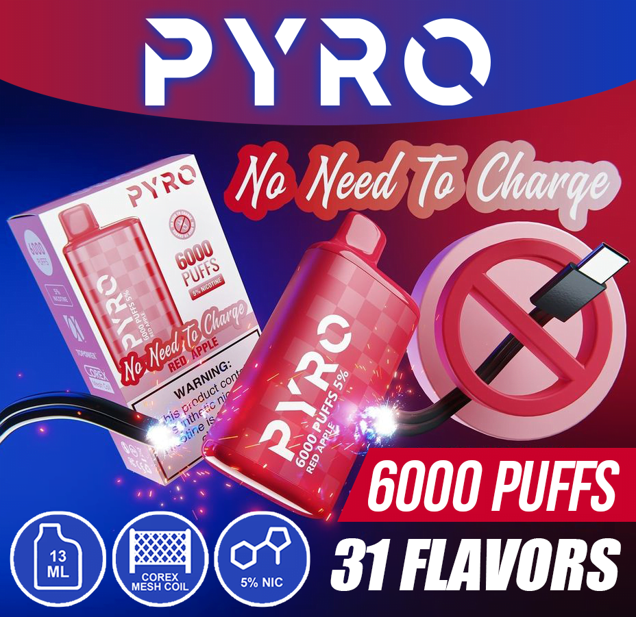 PYRO 5% DISPOSABLE DEVICE 13ML 6000 PUFFS