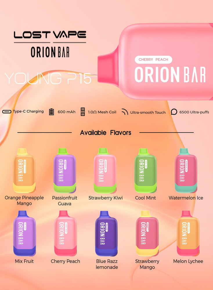 ORION BAR YOUNG P15 - 5% NIC RECHARGEABLE DISPOSABLE 6000 PUFFS