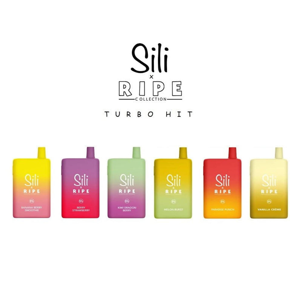 SILI x RIPE TURBO HIT 5% NIC RECHARGEABLE DISPOSABLE 16ML 6000 PUFFS