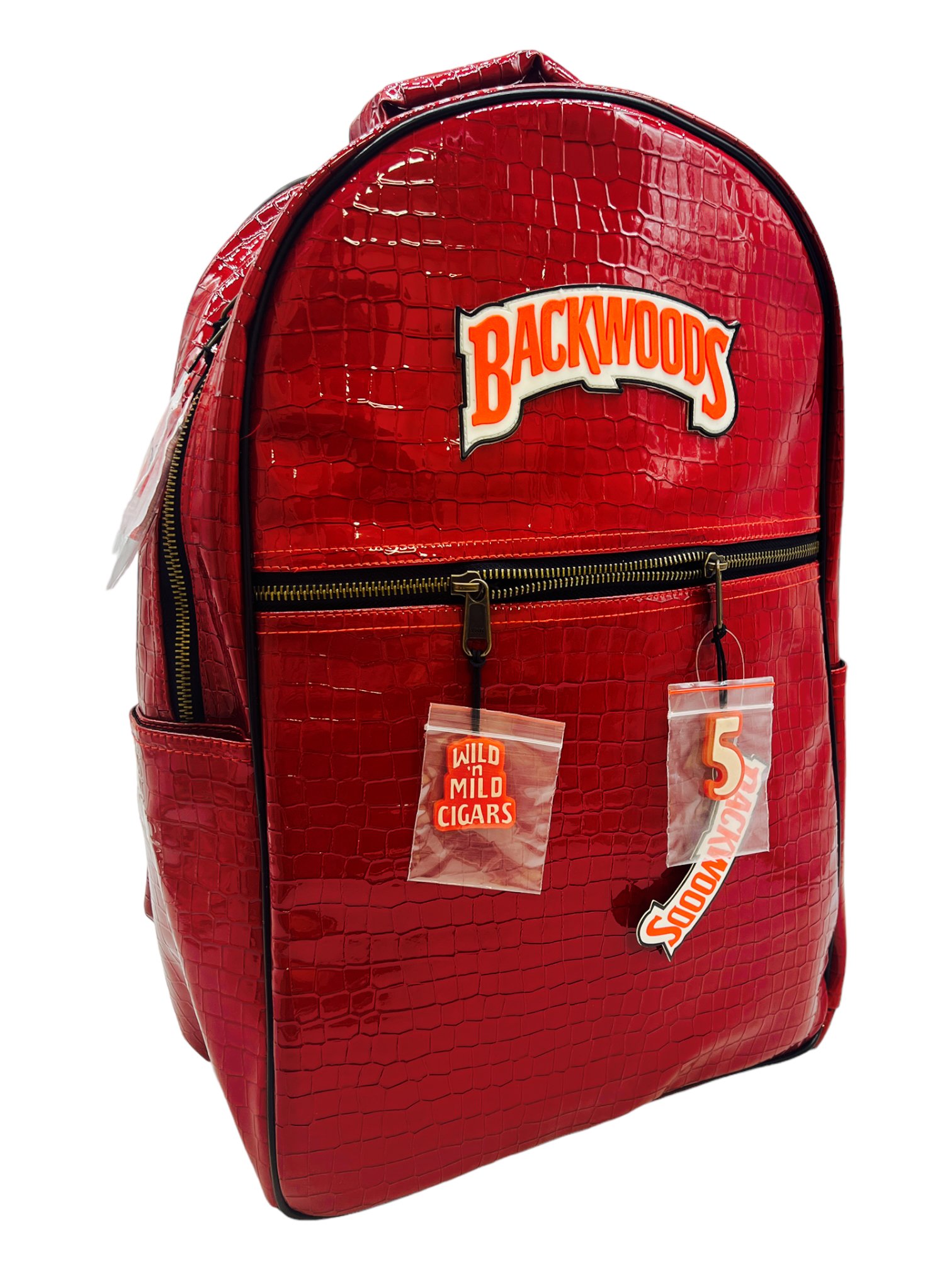 BACKWOODS SMELL PROOF LEATHER BACKPACK - RED