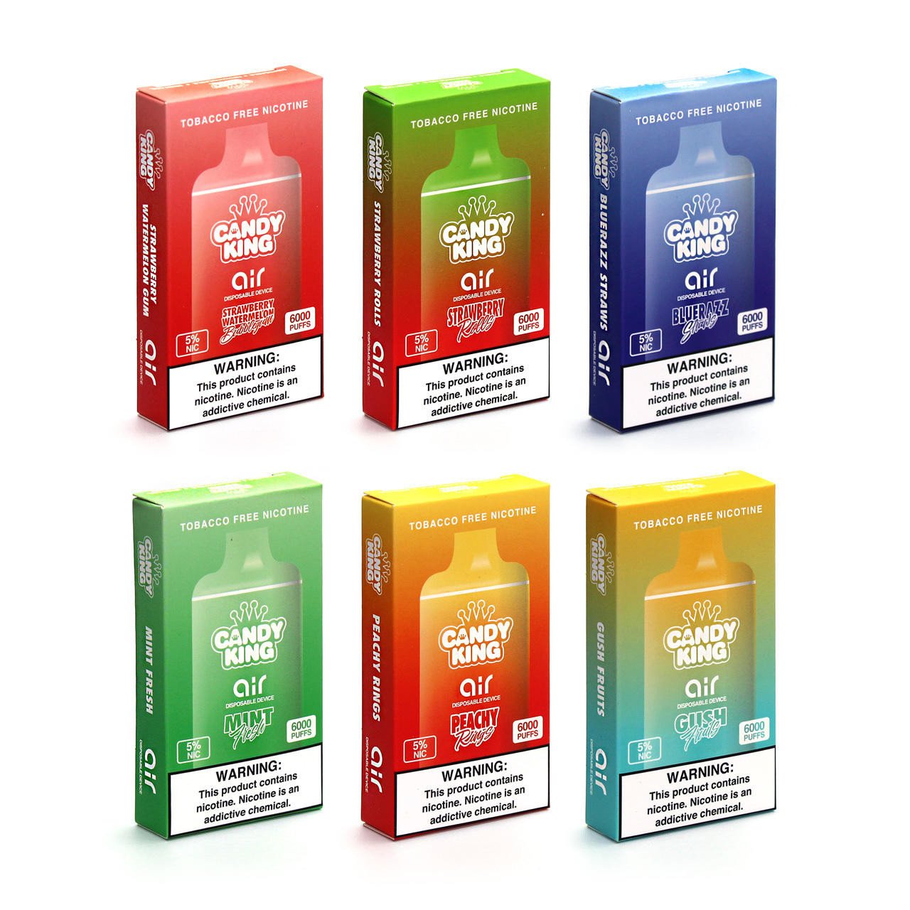 CANDY KING AIR 5% TFN RECHARGEABLE DISPOSABLE 13ML 6000 PUFFS